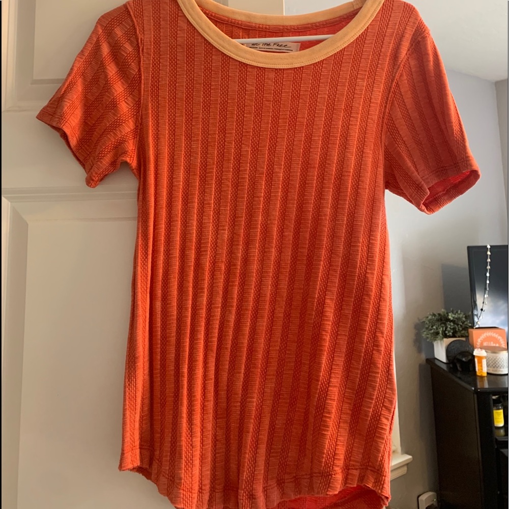 free people orange shirt